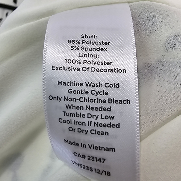 Talbots Dress Women 6 White Black Midi Tank Sleeveless Floral Flounce Hem Office - Picture 9 of 12